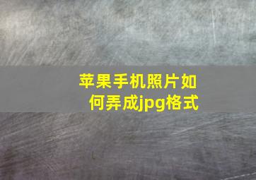 苹果手机照片如何弄成jpg格式