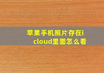 苹果手机照片存在icloud里面怎么看