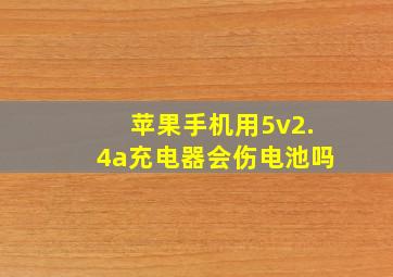 苹果手机用5v2.4a充电器会伤电池吗