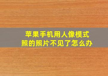 苹果手机用人像模式照的照片不见了怎么办