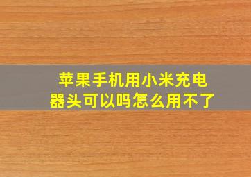 苹果手机用小米充电器头可以吗怎么用不了