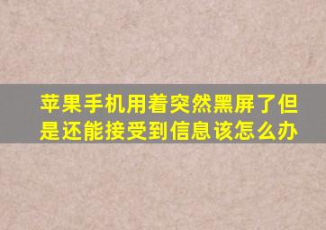 苹果手机用着突然黑屏了但是还能接受到信息该怎么办