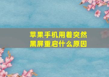 苹果手机用着突然黑屏重启什么原因