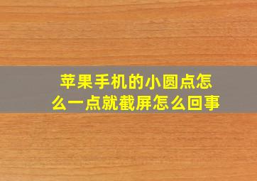 苹果手机的小圆点怎么一点就截屏怎么回事