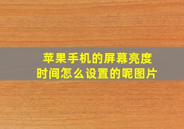 苹果手机的屏幕亮度时间怎么设置的呢图片