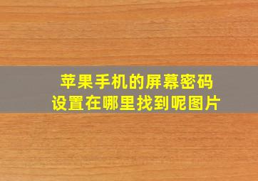 苹果手机的屏幕密码设置在哪里找到呢图片