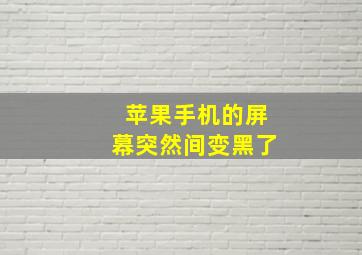 苹果手机的屏幕突然间变黑了