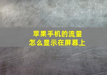 苹果手机的流量怎么显示在屏幕上