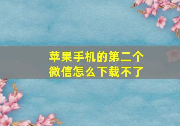 苹果手机的第二个微信怎么下载不了