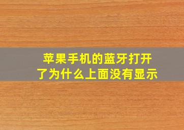 苹果手机的蓝牙打开了为什么上面没有显示