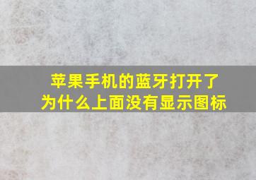 苹果手机的蓝牙打开了为什么上面没有显示图标