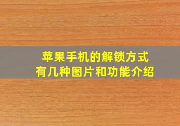 苹果手机的解锁方式有几种图片和功能介绍