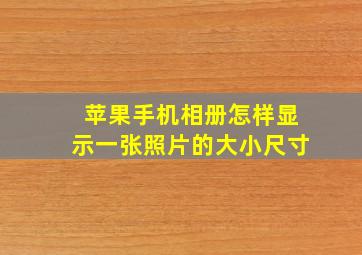 苹果手机相册怎样显示一张照片的大小尺寸