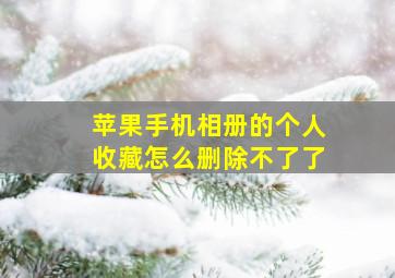 苹果手机相册的个人收藏怎么删除不了了