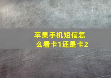 苹果手机短信怎么看卡1还是卡2