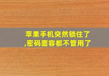 苹果手机突然锁住了,密码面容都不管用了