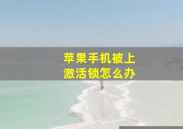 苹果手机被上激活锁怎么办