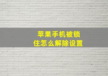 苹果手机被锁住怎么解除设置