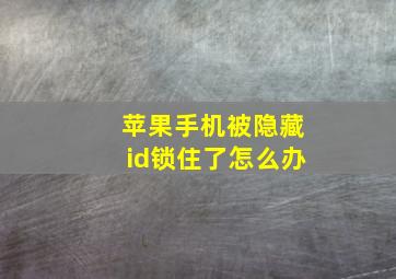 苹果手机被隐藏id锁住了怎么办