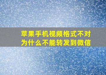 苹果手机视频格式不对为什么不能转发到微信