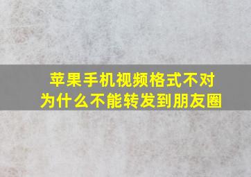 苹果手机视频格式不对为什么不能转发到朋友圈