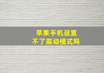 苹果手机设置不了震动模式吗