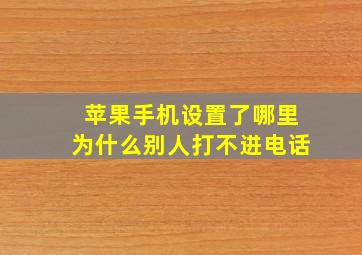 苹果手机设置了哪里为什么别人打不进电话