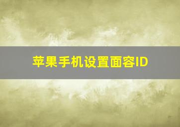 苹果手机设置面容ID