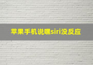 苹果手机说嘿siri没反应