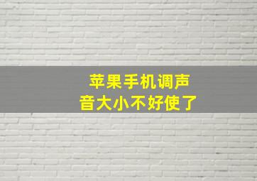 苹果手机调声音大小不好使了