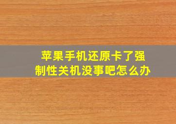 苹果手机还原卡了强制性关机没事吧怎么办