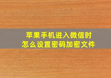 苹果手机进入微信时怎么设置密码加密文件