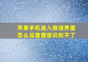 苹果手机进入微信界面怎么设置面容识别不了