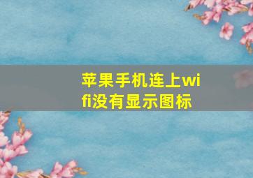 苹果手机连上wifi没有显示图标