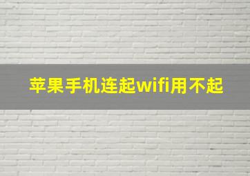 苹果手机连起wifi用不起