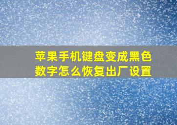 苹果手机键盘变成黑色数字怎么恢复出厂设置