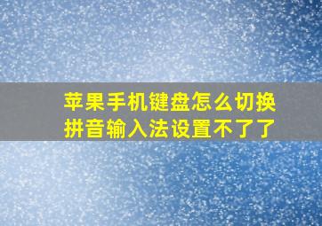 苹果手机键盘怎么切换拼音输入法设置不了了