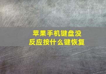 苹果手机键盘没反应按什么键恢复