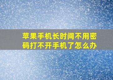 苹果手机长时间不用密码打不开手机了怎么办