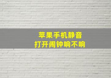 苹果手机静音打开闹钟响不响