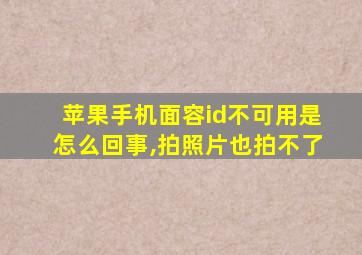 苹果手机面容id不可用是怎么回事,拍照片也拍不了