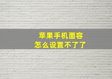 苹果手机面容怎么设置不了了