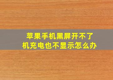 苹果手机黑屏开不了机充电也不显示怎么办