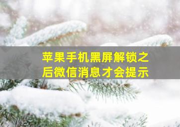 苹果手机黑屏解锁之后微信消息才会提示