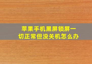 苹果手机黑屏锁屏一切正常但没关机怎么办