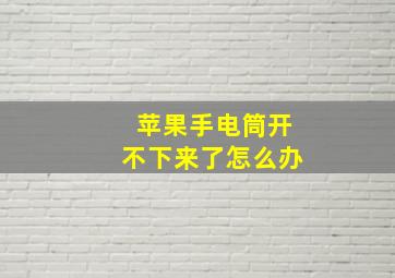 苹果手电筒开不下来了怎么办