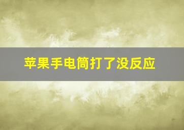 苹果手电筒打了没反应