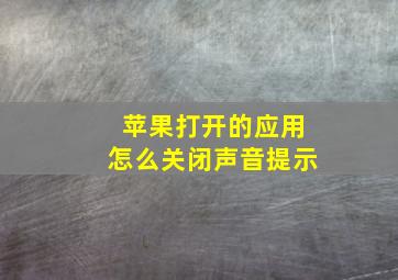 苹果打开的应用怎么关闭声音提示