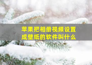 苹果把相册视频设置成壁纸的软件叫什么