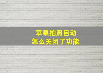 苹果拍照自动怎么关闭了功能